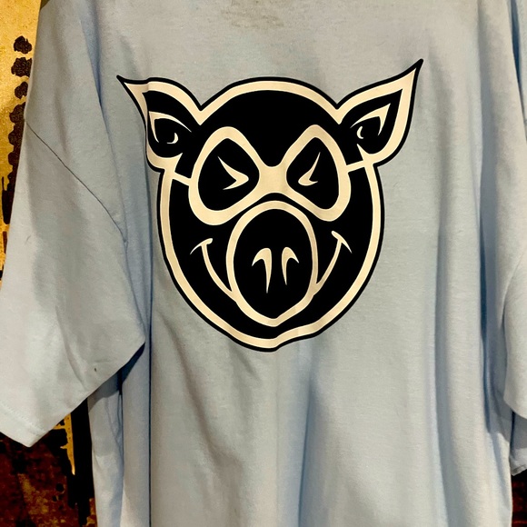 Baby blue original pig wheels t shirt - Picture 2 of 2